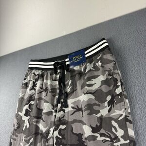 Polo Ralph Lauren Pants Men's M Gray Pajama Camo Loungewear Drawstring Taper NEW